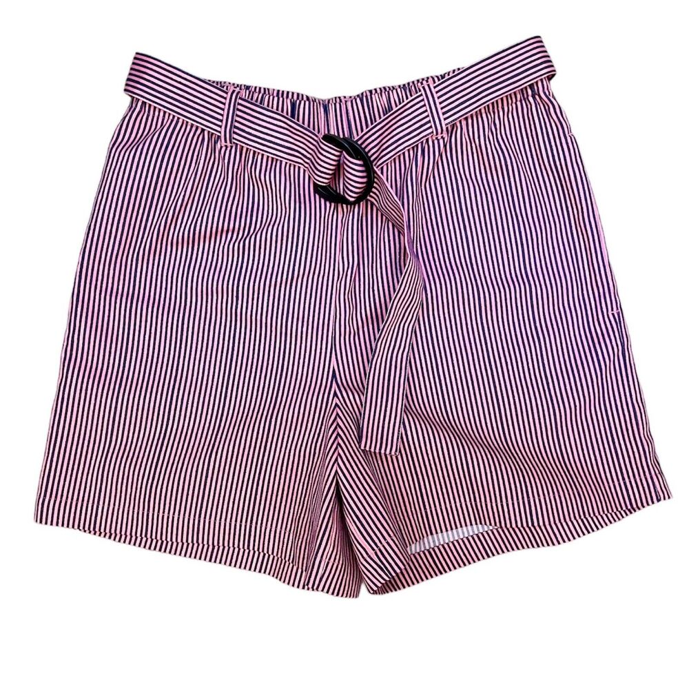 JOHNNY WAS Jade NWOT Womens Shorts Belted Pink Black Metallic Sz S High Rise